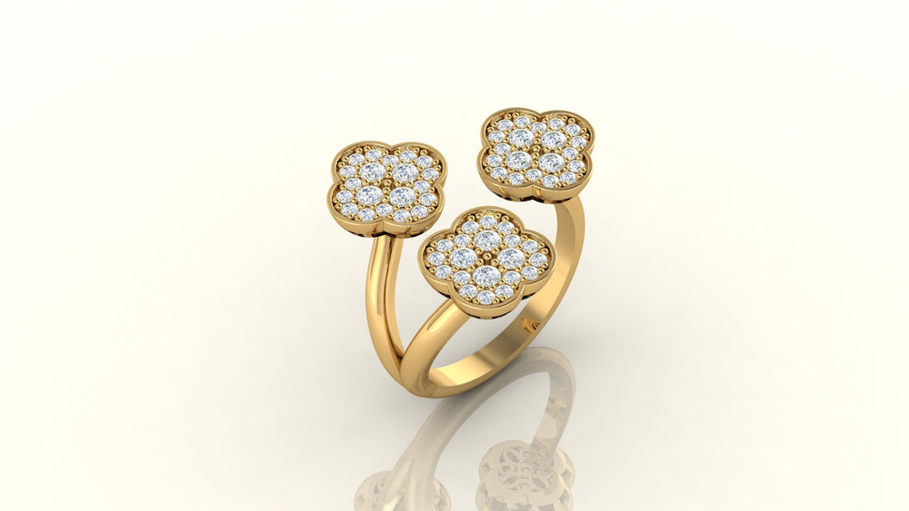 Trio Floral Cluster Ring