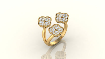 Trio Floral Cluster Ring