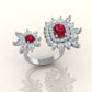 ruby blossom ring S446