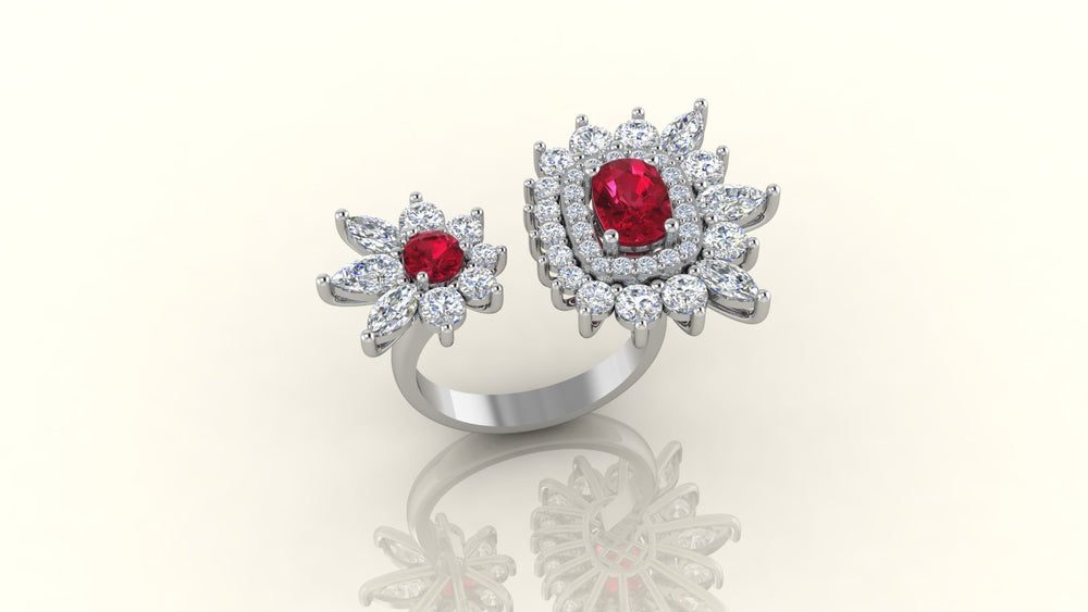 ruby blossom ring S446