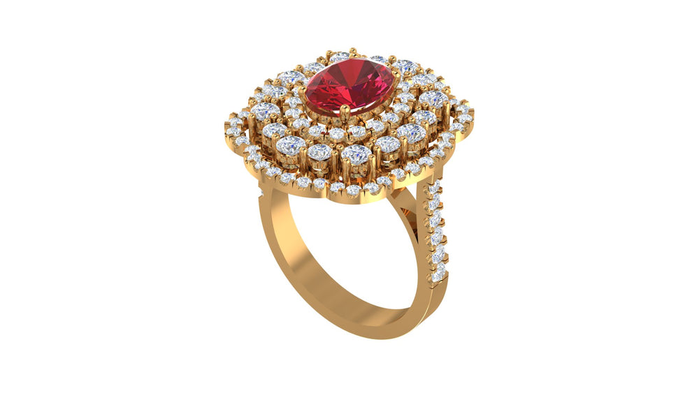 Sapphire Elegance Halo Ring S233