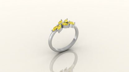Scarlet Sparkle Cluster Ring