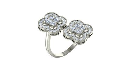Double Flower Diamond Ring