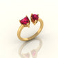 Lover's Embrace Double Heart Ring