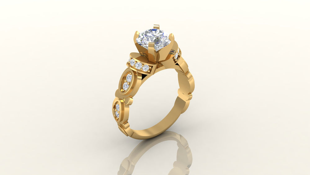 Ornate Floral Gold Ring