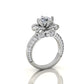 Oval Sapphire Twist Halo Ring