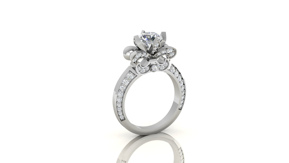 Oval Sapphire Twist Halo Ring