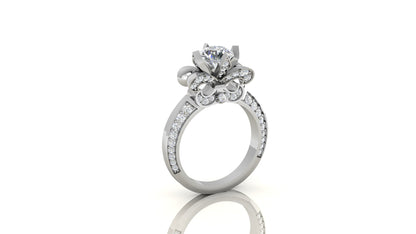 Oval Sapphire Twist Halo Ring