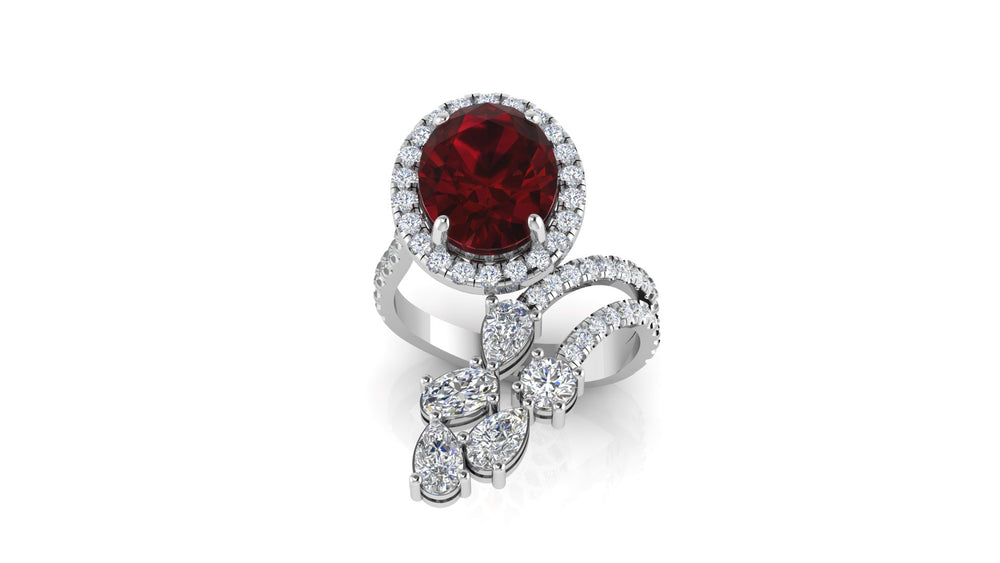Exquisite Ruby Centerpiece Ring
