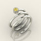 Elegant Coil with Emerald Stone Ring