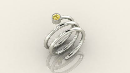 Elegant Coil with Emerald Stone Ring