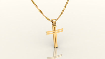 Sleek Dual - Bar Cross Necklace