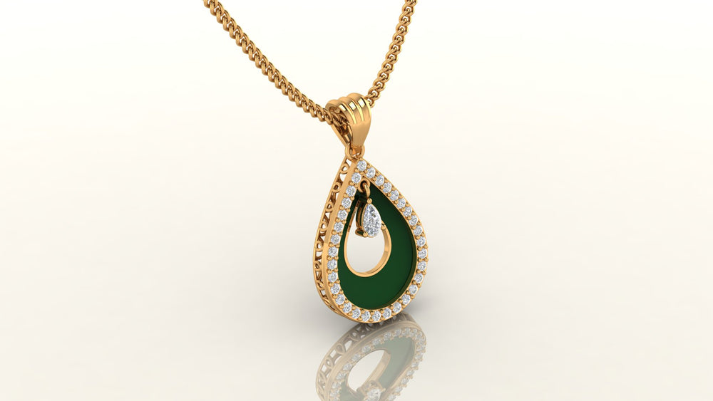 Teardrop Elegance Enamel Necklace