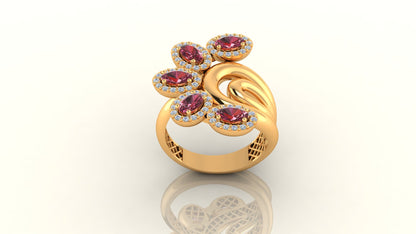 Blossom Ruby Cluster Ring