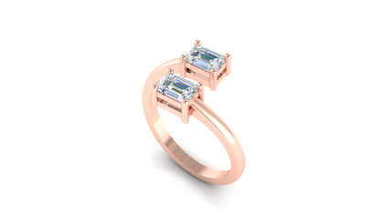 Dual Emerald Charm Ring
