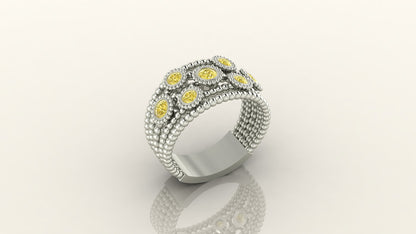 Daisy Chain Gemstone Ring