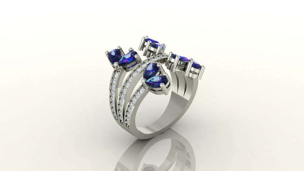 Triple Band Sapphire Ring