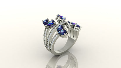 Triple Band Sapphire Ring