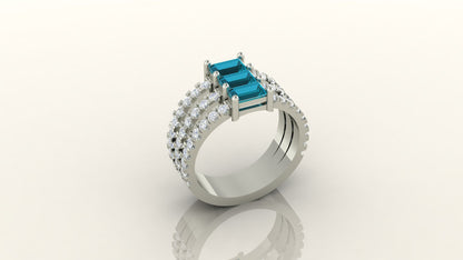 Triple Emerald Radiance Ring
