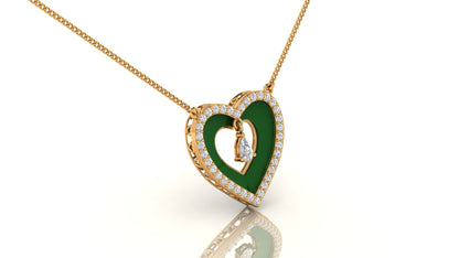 Gleaming Heart Enamel Necklace