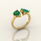 Heartfelt Duo Emerald Ring