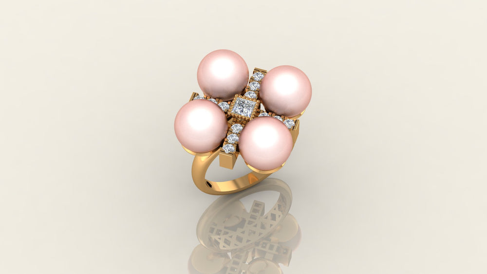 Four - Pearl Clover Ring