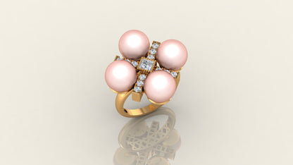 Four - Pearl Clover Ring