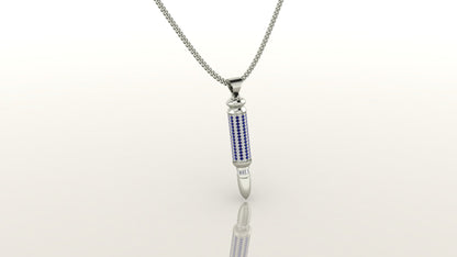 Elegant Sapphire Bullet Necklace