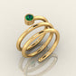 Elegant Coil with Emerald Stone Ring