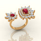 ruby blossom ring S446