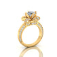Oval Sapphire Twist Halo Ring