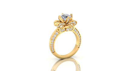 Oval Sapphire Twist Halo Ring