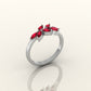 Scarlet Sparkle Cluster Ring