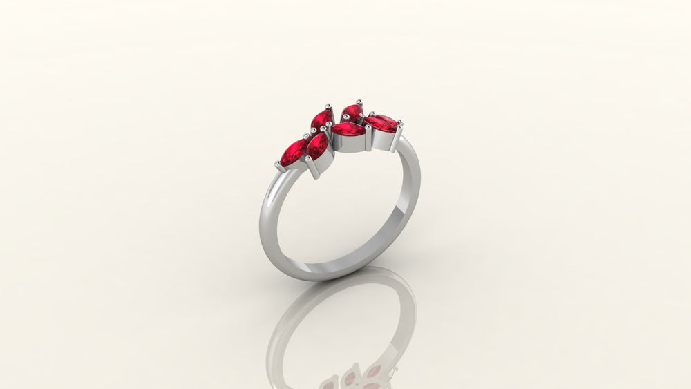 Scarlet Sparkle Cluster Ring
