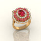 Sapphire Elegance Halo Ring S233