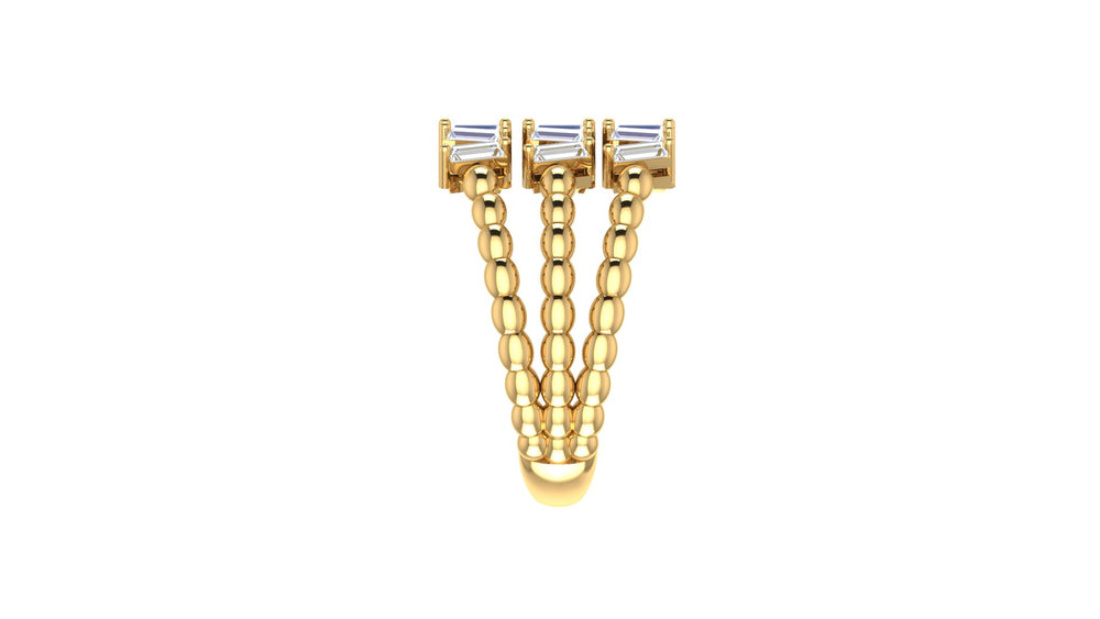 Radiant Rectangles 3 Rows Ring