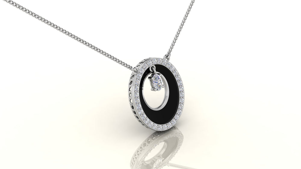 Ruby Circle Enamel Necklace