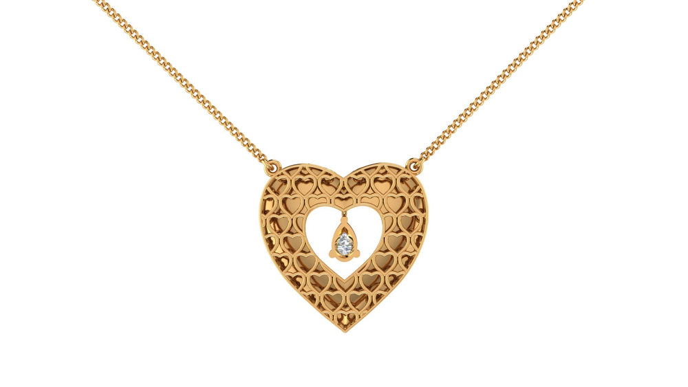 Gleaming Heart Enamel Necklace