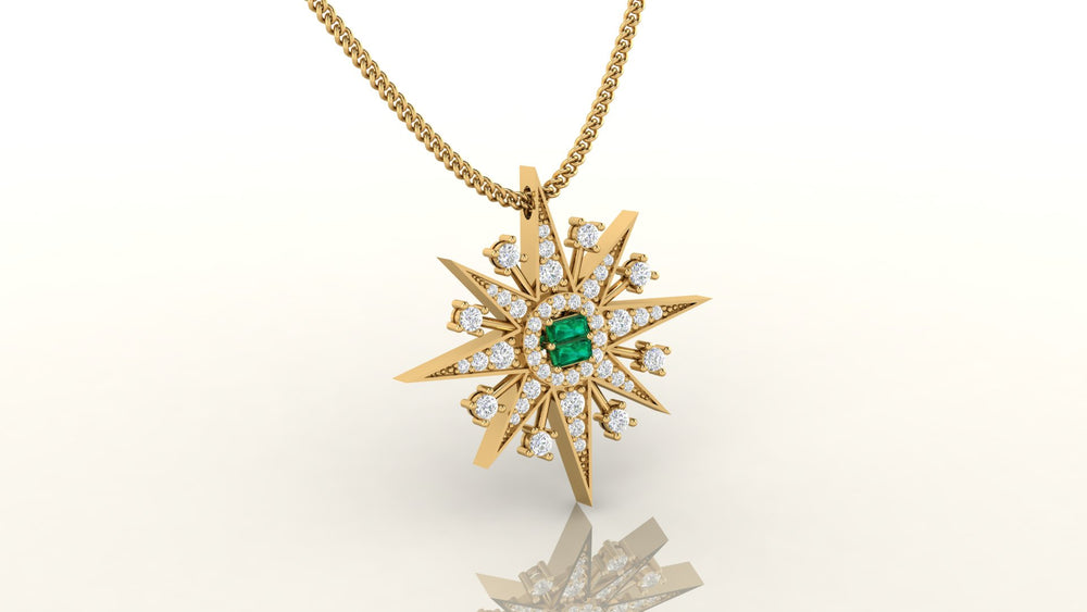 Shimmering Emerald Star Necklace
