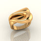 Stylish Two - Tone Wave Ring