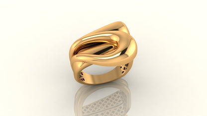 Stylish Two - Tone Wave Ring