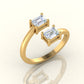 Dual Emerald Charm Ring