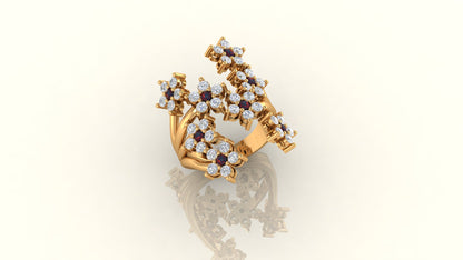 Dazzling Flower Cluster Ring