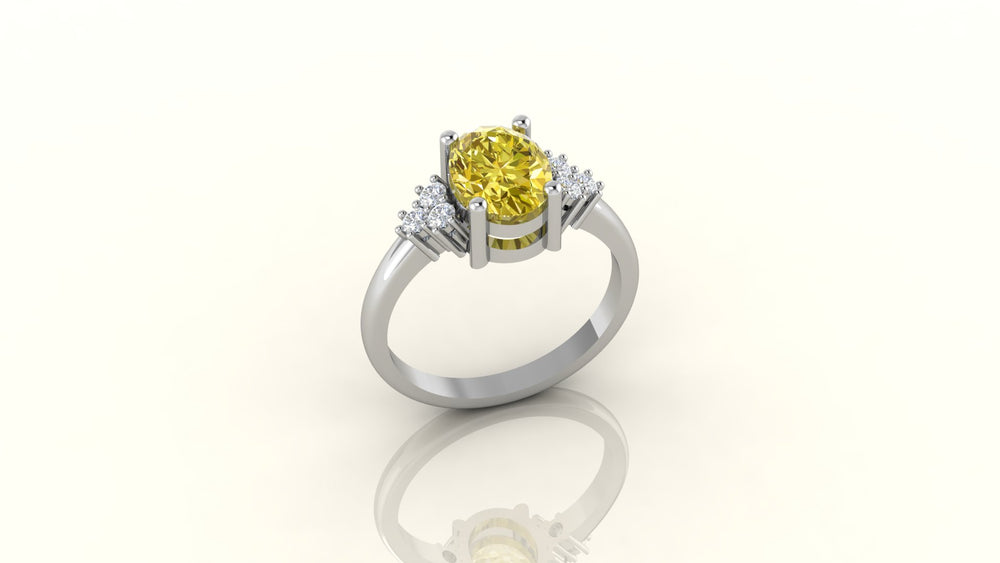 Oval Citrine Halo RinG