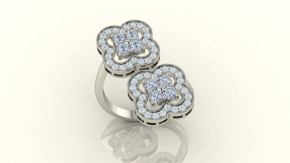 Double Flower Diamond Ring