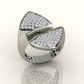 Sparkling Leaf Design Ring