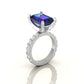 EMERALD Cut Sapphire Diamond Ring