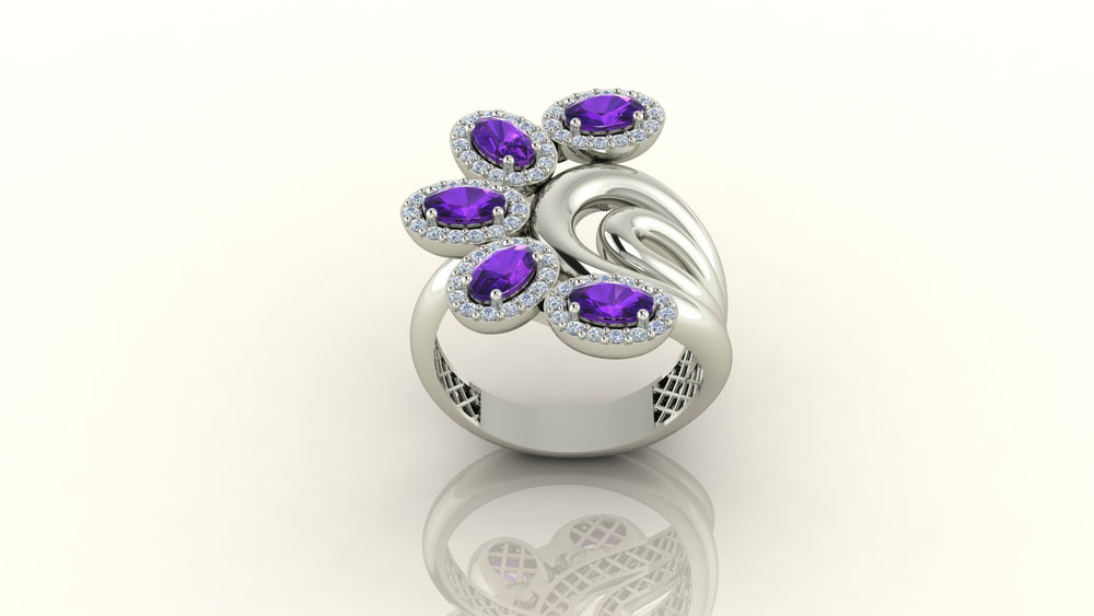 Blossom Ruby Cluster Ring
