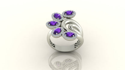 Blossom Ruby Cluster Ring