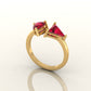 Heartfelt Duo Emerald Ring
